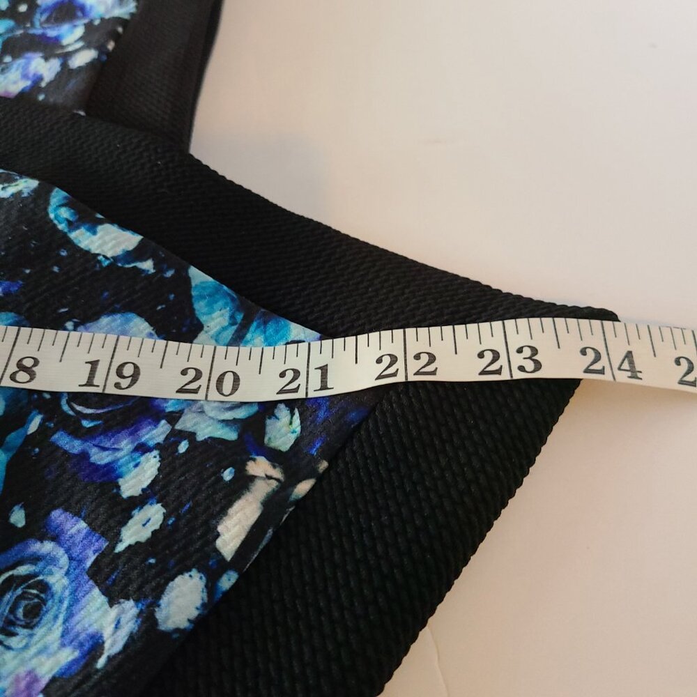 MARILYN MONROE BLUE/BLACK SHORT STRETCHY BODYCON ASYMETRICAL DRESS MED(JUNIOR) - Picture 10 of 12